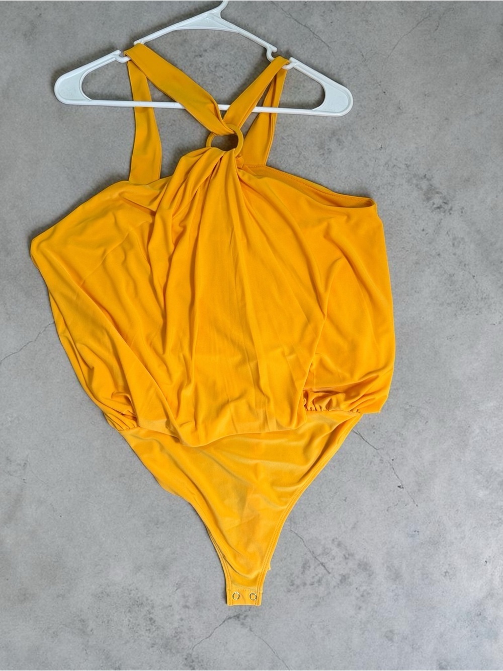 Express Golden Yellow Halter Ring Bodysuit